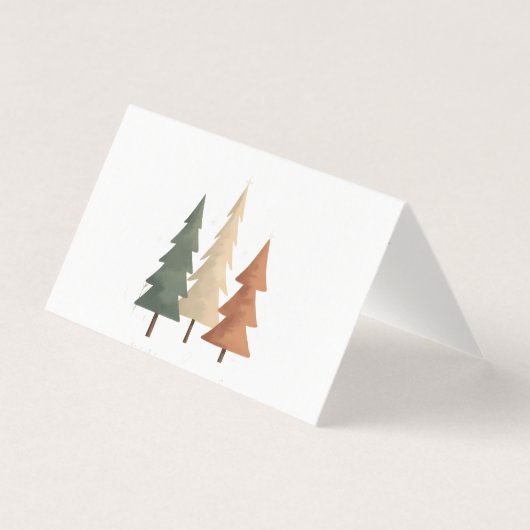 Personalized Peaceful Pines Folded Christmas Card (Front)