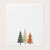 Personalized Peaceful Pines Folded Christmas Card Kaart (Buitenkant ongevouwen)