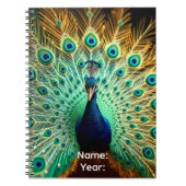 Personalized Peacock Frequencies Planner Notitieboek (Voorkant)