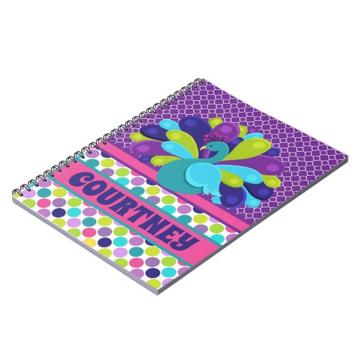 Personalized peacock Notebook and Journal Notitieboek (Linkerzijde)