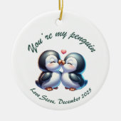 Personalized Penguin Couple Christmas Ornament  (Voorkant)