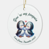 Personalized Penguin Couple Christmas Ornament  (Links)