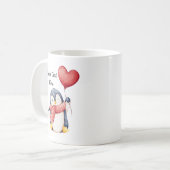 Personalized Penguin Mug With Heart Balloon (Devant gauche)