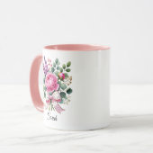 Personalized Peony Floral Name Mug Gift (Devant gauche)