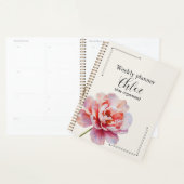 Personalized Peony Planner Aesthetic Weekly Floral (Devant avec enveloppe)