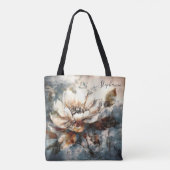 Personalized Peony Watercolor Bloom Art Draagtas (Achterkant)