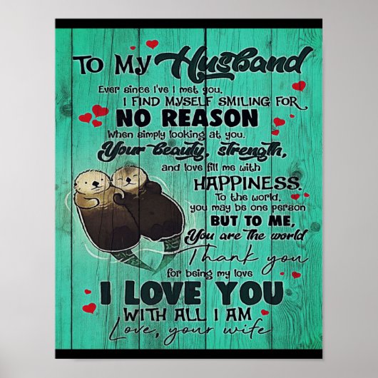 Personalized perfect gift, to my husband letter poster (Voorkant)