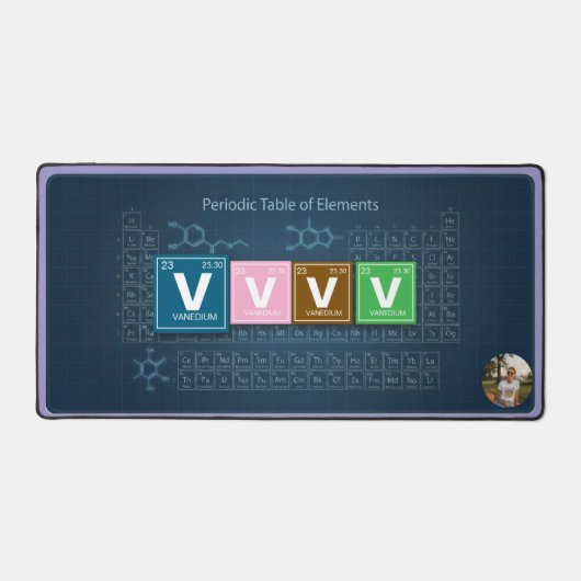 Personalized Periodic Table of Elements Custom P Bureaumat (Voorkant)