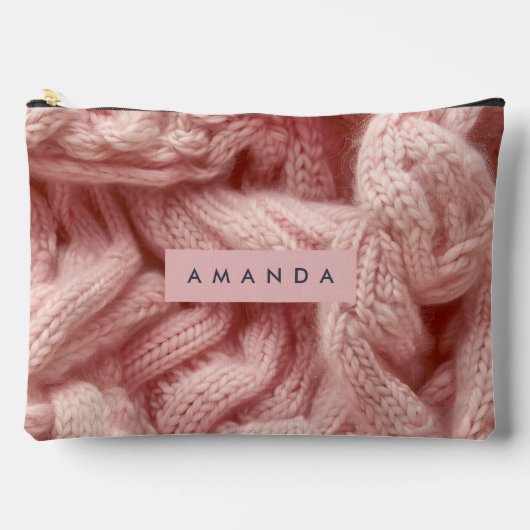 Personalized Personalized Pink Cable Knit  Etui (Voorkant)