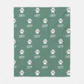 Personalized pet blanket with name and paw print fleece deken (Voorkant)