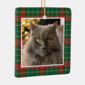 Personalized Pet Cat Dog Christmas Plaid Keramisch Ornament (Rechts)