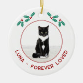 Personalized Pet Cat Memorial Christmas Photo Keramisch Ornament (Voorkant)