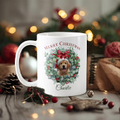 Personalized Pet Christmas Mug with Wreath & Name