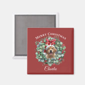 Personalized Pet Christmas with Wreath & Name Magneet (Voorkant / Achterkant)