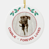 Personalized Pet Dog Memorial Christmas Photo Keramisch Ornament (Voorkant)