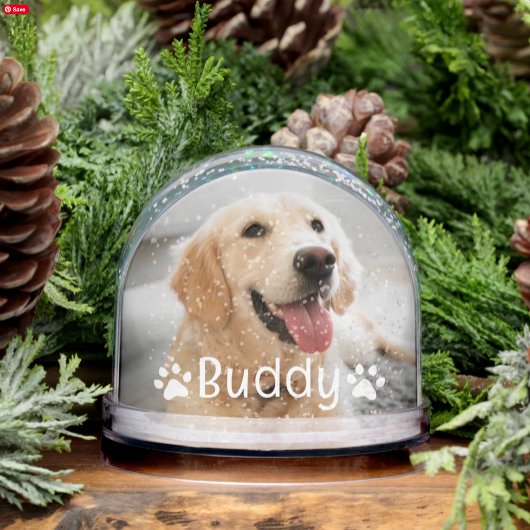 Personalized Pet Dog Name and Photo Custom Sneeuwbol