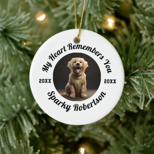 Personalized Pet Loss Tribute Artwork Keramisch Ornament (Boom)