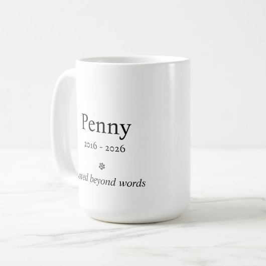 Personalized Pet Memorial Mug (Devant gauche)