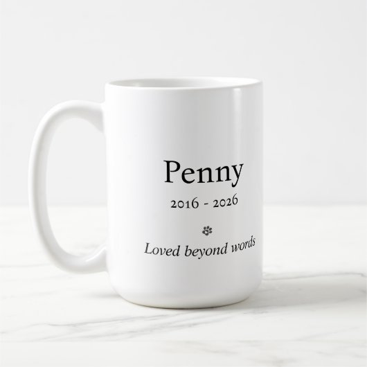 Personalized Pet Memorial Mug (Gauche)