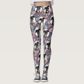 Personalized Pet Pastel Flowers Pattern Leggings (Voorkant)
