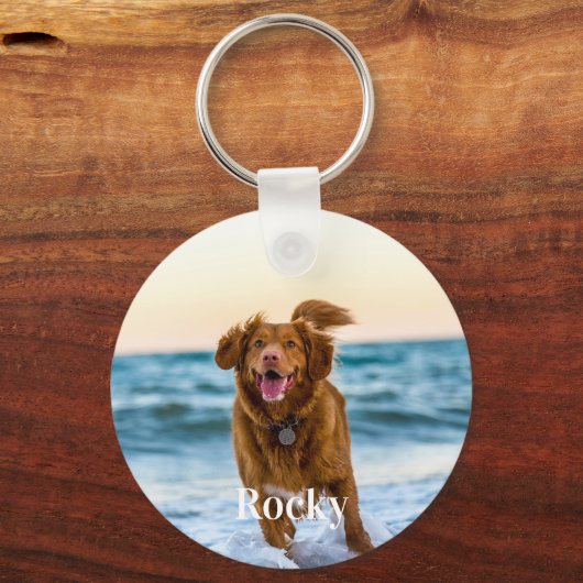 Personalized Pet Photo Dog Lover Keepsake Keychain (Achterkant)