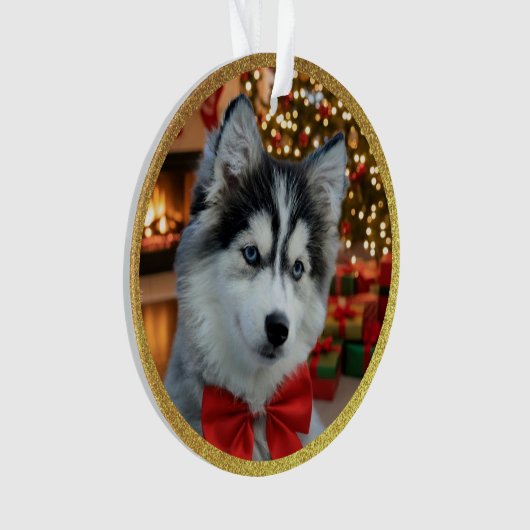 Personalized Pet Photo "Love" Gold Glitter (devant)