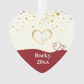 Personalized Pet Photo "Love" Gold Glitter Ornament (achterkant)