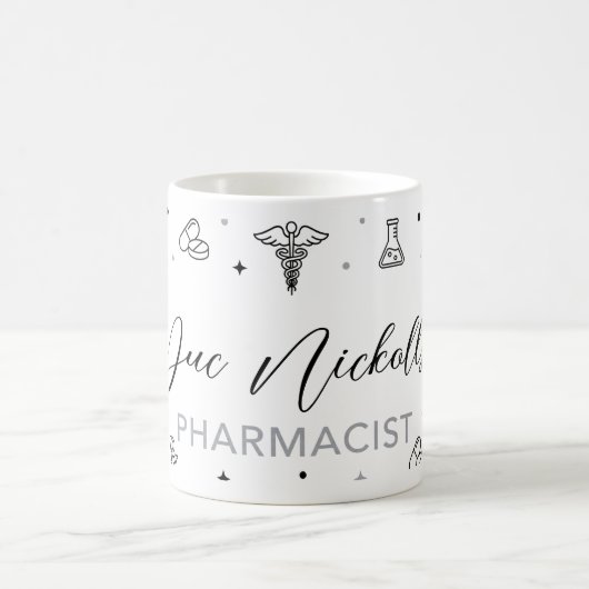 Personalized Pharmacist Mug | Elegant Handwritten  (Centre)