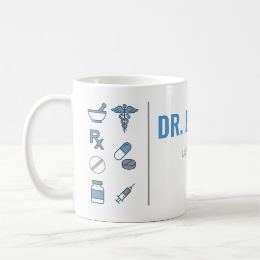 Personalized Pharmacist Mug | Modern Split Layout  Koffiemok (Links)