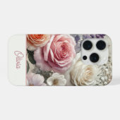 Personalized Phone Case Pink Watercolor Floral (Verso Horizontal)