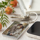 Personalized Photo and Text Photo Collage Keychain (Voorkant Rechts)