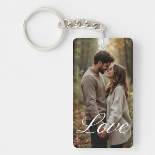 Personalized Photo and Text Photo Collage Keychain (Voorkant)