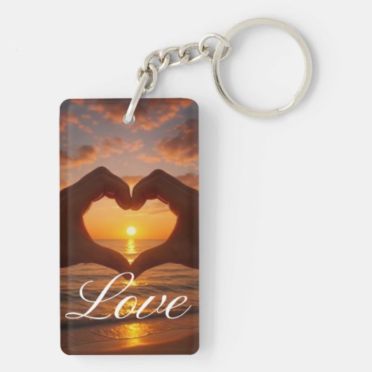 Personalized Photo and Text Photo Collage Keychain (achterkant)