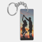 Personalized Photo and Text Photo Collage Keychain (Voorkant Links)