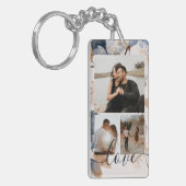 Personalized Photo and Text Photo Collage Sleutelhanger (Voorkant Links)