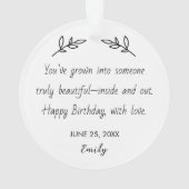 Personalized Photo & Birthday Message Ornament (achterkant)