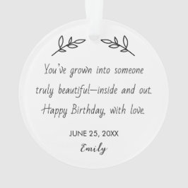 Personalized Photo & Birthday Message Ornament