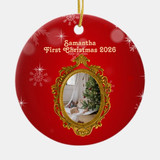 Personalized Photo Ceramic Ornament (Voorkant)