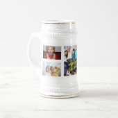 Personalized Photo Christmas Collage Beer Stein Bierpul (Voorkant links)