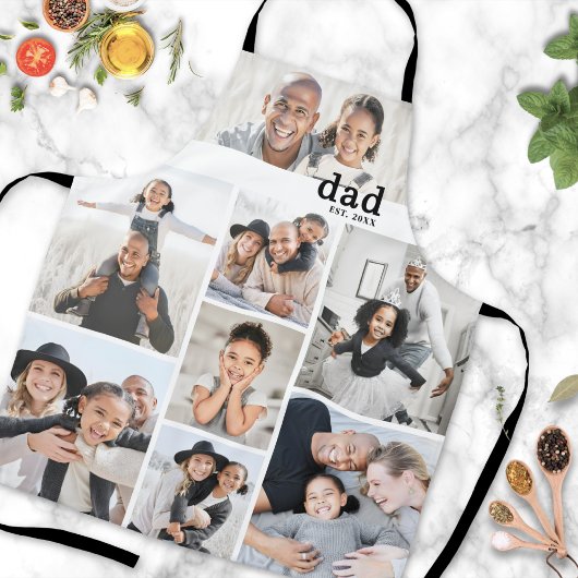 Personalized Photo Collage Dad Apron Schort