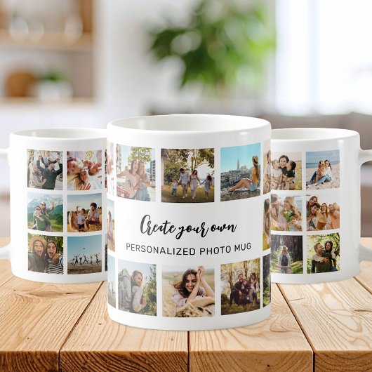 Personalized Photo Collage Mug With Custom Text