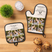 Personalized Photo Collage Oven Mitt & Pot Holder Ovenwant & Pannenlap Set (Top down)
