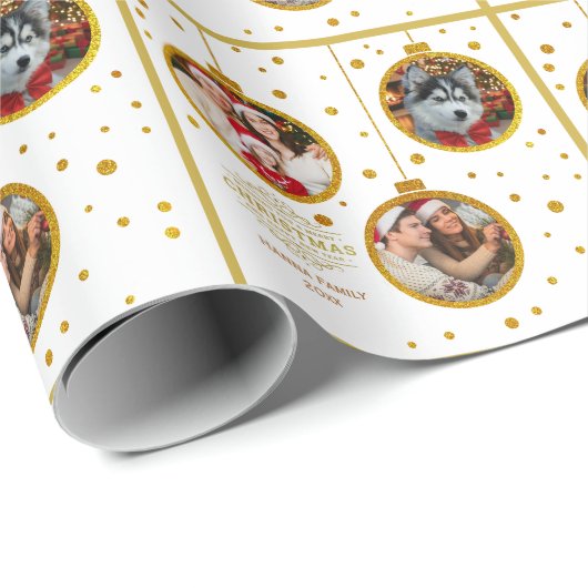 Personalized Photo - Custom Family Holiday Cadeaupapier (Rol Hoek)