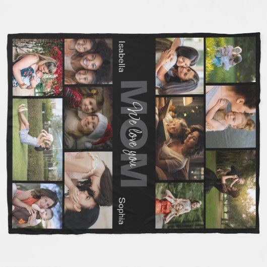 Personalized Photo, Custom Name Fleece Blanket (Voorkant (Horizontaal))