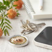 Personalized Photo Dog - Paw Print Design Sleutelhanger (Zijkant)