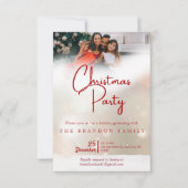 Personalized Photo Family Holiday Holly Christmas Kaart (Voorkant)