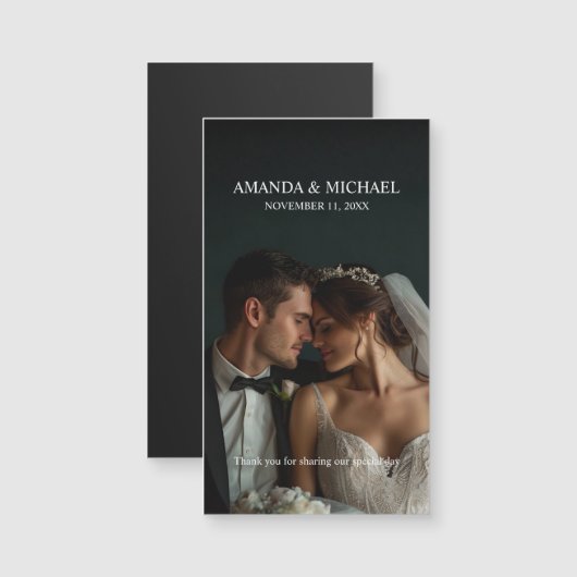 Personalized Photo Favor with Names & Wedding Date (Voorkant / Achterkant)