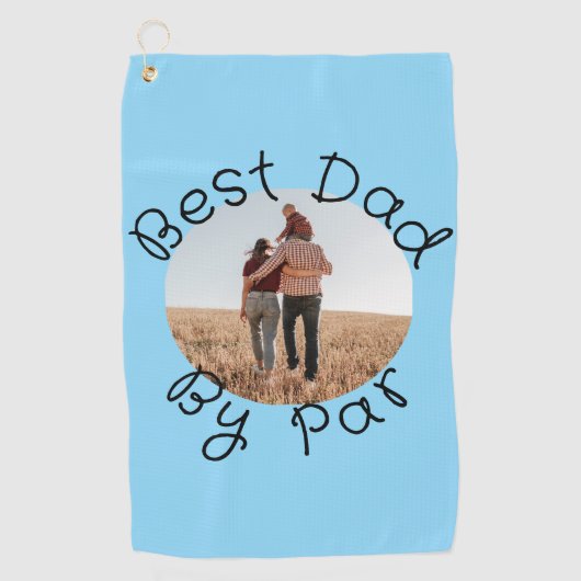 Personalized Photo Golf Gift Best Dad By Par Golfhanddoek (Voorkant)