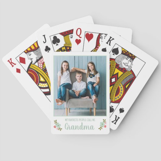 Personalized Photo Grandma Pokerkaarten (Achterkant)