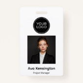 Personalized Photo ID Badge with Logo  Modern  (Devant)